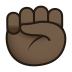 ✊🏿 raised fist: dark skin tone display on JoyPixels